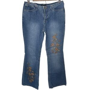 No Boundaries Vintage Y2K Blue Jeans with Floral beaded Embroidered size 7